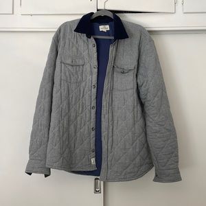 Grey Marine Layer quilted sweater jacket